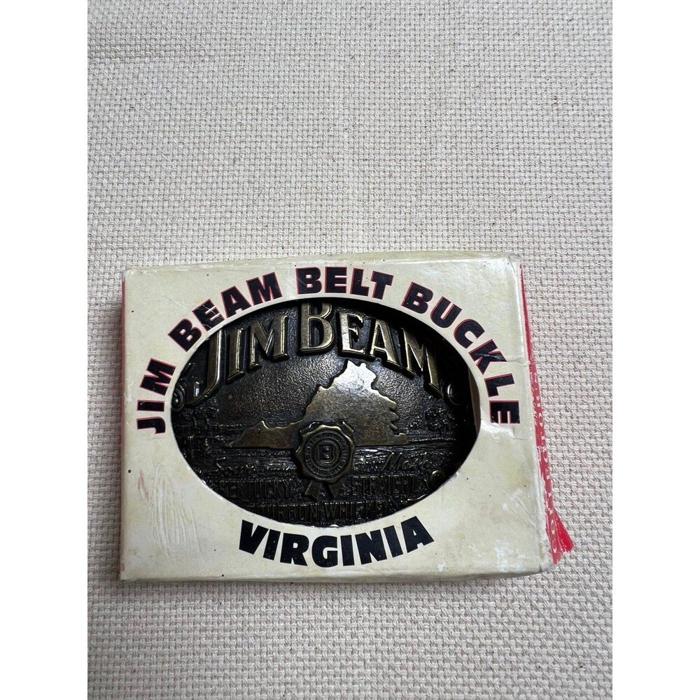 Vintage 1993 Jim Beam Limited Edition Belt Buckle Virginia Brass